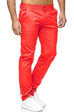 EGOMAXX Herren Chino Stretch Hose Basic Denim Jeans Design Pants Regular Fit Einfarbig Fredy & Roy, Farben:Orange, Größe Hosen:31W von EGOMAXX