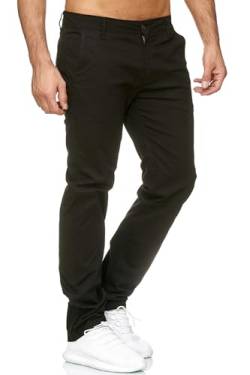 EGOMAXX Herren Chino Stretch Hose Basic Denim Jeans Design Pants Regular Fit Einfarbig Fredy & Roy, Farben:Schwarz, Größe Hosen:29W von EGOMAXX