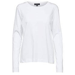 Selected Damen Basic Langarm Shirt | Dünner Longsleeve Pullover | SLFSTANDARD Baumwolle Sweatshirt, Farben:Weiß, Größe:M von EGOMAXX