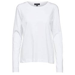 Selected Damen Basic Langarm Shirt | Dünner Longsleeve Pullover | SLFSTANDARD Baumwolle Sweatshirt, Farben:Weiß, Größe:XL von EGOMAXX