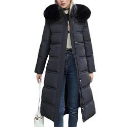 EGSDMNVSQ Daunenjacke Damen Lang Mantel Wintermantel Mit Kapuze Steppjacke Winterjacke Winter Warm Parka Jacke Reißverschluss Outdoorjacke Winddicht Jacke von EGSDMNVSQ