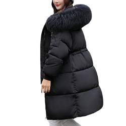 EGSDMNVSQ Daunenmantel Damen Wintermantel Mit Kapuze Lang Mantel Parka Jacke Steppmantel Daunenjacke Winter Warm Jacke Outdoorjacke Warm Winterjacke von EGSDMNVSQ