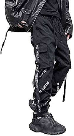 EGSDMNVSQ Herren Hosen Hip Hop Jogger Cargo Pants Baggy Streetwear Punk Hose Modisch Elastisch Arbeit Freizeit Hose von EGSDMNVSQ