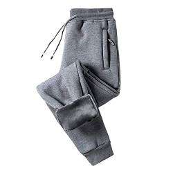 EGSDMNVSQ Herren Jogginghose Winter Fleece Gefüttert Warme Trainingshose Fleece Plüsch Gefüttert Hose Sporthose Winterhose von EGSDMNVSQ