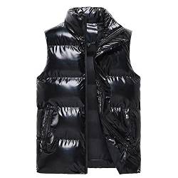 EGSDMNVSQ Herren Weste Steppweste mit Stehkragen Winterweste Wärme mit Reißverschluss Ärmellose Outdoorjacke Daunenweste Vest Sportweste Männer Übergangsjacke von EGSDMNVSQ