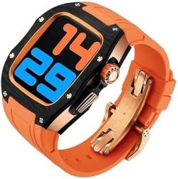 EGSDSE Uhrengehäuse aus Titan und Karbonfaser, 45 mm, 44 mm, für Apple Watch Serie 8/7/6/5/4/SE, Sportarmband im Rm-Stil, Edelstahlverschluss, Mod Kit-Zubehör, 45 mm, Achat von EGSDSE