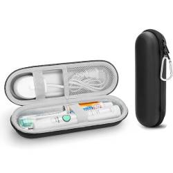 EHIOG Elektrische Zahnbürste Reiseetui für Oral B/Oral-B Pro/Philips Sonicare Electric Toothbrush mit Zubehör Aufbewahrung, Elektrischer Zahnbürstenhalter Behälter Travel case (Schwarz) von EHIOG