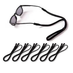 EHOTER Brillenband Brillenbänder Brillenkette Schwarz Verstellbar Sonnenbrillen Kette Brillenschnur mit 1 Mikrofaser Reinigungstuch für Sonnenbrillen und Lesebrillen (schwarz) von EHOTER