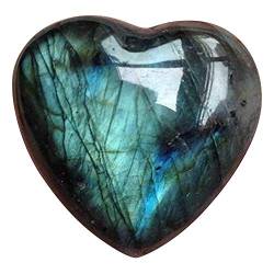 EHOTER Kristall Labradorite Palm Stein Edelsteine Anhänger Ozean Herz Heilung Anhänger Herz Formgeformter Blau Mondstein Quarz Edelsteine als Handschmeichler zur Hause Dekoration oder Geschenk von EHOTER