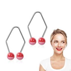 Grübchen Macher Natürlich Grübchen Macher Wangen Dimple Maker Face Grübchen Perlen Grübchen Trainer Smile Gesichtstrainer Smile Makers für Damen Mädchen Lächeln Geschenk (Rot) von EHOTER