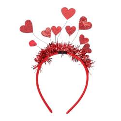 Herz Geformte Liebe Stirnband Glänzende Film Stirnband Reifen Geformte Haare Valentinstag Party Verkleidete Hochzeit Damen Geschenk (1 Set) von EHOTER