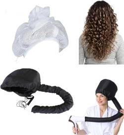 Netz Plopping Kappe zum Trocknen von lockigem Haar Net Plopping Cap Bonnet Verstellbare Haartrockenhauben Netzhaube Haarnetz mit Kordelzug Netzkappe Damen Frauen Mädchen Geschenk (B,Einheitsgröße) von EHOTER