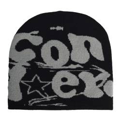 Y2k Slouch Beanie Unisex Mütze Cap Winter Knit Skater Hip Hop Strickmützen Baumwolle Lustig Spider Hut für Herren Damen Teenager Outdoor Bekleidung Accessoires Geschenk (N,Einheitsgröße) von EHOTER