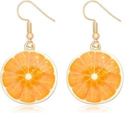 Zitronen Obst Ohrringe Früchte Tropfen Orangenscheibe Acryl Baumeln Ohrringe Kreative Niedliche Anhänger Schmuck für Damen Frauen Mädchen Sommer Strand Alltag Hochzeit Geschenk (A) von EHOTER