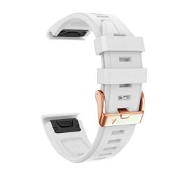 EIDKGD Für Garmin Fenix 6S 5S Armband 20 mm Armband für Fenix 6s Pro 5s Plus Roségold Schnalle Silikon Schneller Ersatz Handgelenkbänder (Farbe: Weiß, Größe: 20 mm) von EIDKGD