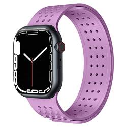 EIHAIHIS Sport Armband für Apple Watch Armband 38mm 40mm 41mm 42mm 44mm 45mm 49mm, Elastisches Silikon Band mit Atmungsaktivem Loch für iWatch Series 8 7 6 5 4 3 2 1 SE Ultra, Lila 38/40/41mm von EIHAIHIS