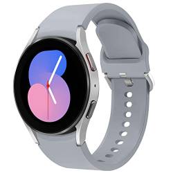 Weiches Silikon Armband für Samsung Galaxy Watch 5/Watch 4 40mm 44mm, 20mm Sport Ersatzband Ohne Lücke für Samsung Galaxy Watch 4 Classic 42mm 46mm/Watch 5 Pro 45mm/LTE 44mm, Möwe Grau von EIHAIHIS