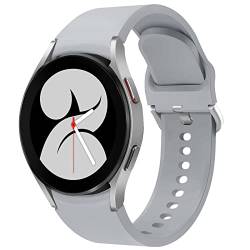 Weiches Silikon Armband für Samsung Galaxy Watch 5/Watch 4 40mm 44mm, 20mm Sport Ersatzband Ohne Lücke für Samsung Galaxy Watch 4 Classic 42mm 46mm/Watch 5 Pro 45mm/LTE 44mm, Offizielles Grau von EIHAIHIS