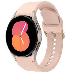 Weiches Silikon Armband für Samsung Galaxy Watch 5/Watch 4 40mm 44mm, 20mm Sport Ersatzband Ohne Lücke für Samsung Galaxy Watch 4 Classic 42mm 46mm/Watch 5 Pro 45mm/LTE 44mm, Offizielles Rosa von EIHAIHIS