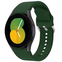 Weiches Silikon Armband für Samsung Galaxy Watch 5/Watch 4 40mm 44mm, 20mm Sport Ersatzband Ohne Lücke für Samsung Galaxy Watch 4 Classic 42mm 46mm/Watch 5 Pro 45mm/LTE 44mm, Olivgrün von EIHAIHIS