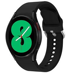 Weiches Silikon Armband für Samsung Galaxy Watch 5/Watch 4 40mm 44mm, 20mm Sport Ersatzband Ohne Lücke für Samsung Galaxy Watch 4 Classic 42mm 46mm/Watch 5 Pro 45mm/LTE 44mm, Schwarz von EIHAIHIS