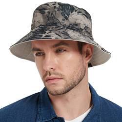 EINSKEY Bucket Hat für Herren und Damen, Wendbarer Anglerhut Gartenhut Sommer Faltbar UV Schutz Sonnenhut Safari Hut von EINSKEY