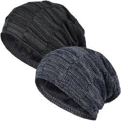 EINSKEY Wintermütze Herren Damen Dicke Slouch Beanie Mütze mit Fleece Gefütterte für Fahrrad, Skifahren, Snowboarden, Wandern, Haarausfall von EINSKEY