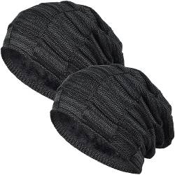 EINSKEY Wintermütze Herren Damen Dicke Slouch Beanie Mütze mit Fleece Gefütterte für Fahrrad, Skifahren, Snowboarden, Wandern, Haarausfall von EINSKEY