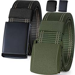 EIOKBECY Canvas Gürtel Herren, taktischer gürtel mit Stufenlos Verstellbarer Gürtelschnalle, Nylon Gürtel für Outdoor, Arbeit, Militär, Freizeit. gürtel herren arbeitsgürtel von EIOKBECY