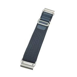 Premium Nylon Armband 22mm für Garmin Forerunner 945, Fenix 5, 6, 7 Smartwatch - Alpine Loop (GS08, Silberschnalle) von EKINGEEK