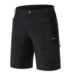 EKLENTSON Herren Outdoor Shorts Atmungsaktiv Wanderhose Kurz Sommer Bermuda Cargohose Schnelltrocknend Knielang Hose, Schwarz 40 von EKLENTSON