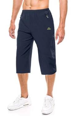 EKLENTSON Herren-Sporthose Lockere Passform zum Radfahren Joggen Wandern Atmungsaktiv (36, Marineblau) von EKLENTSON