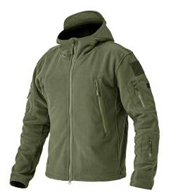 EKLENTSON Herren Warm Fleece Winter Herrenjacke Üergangsjacke Multi-Taschen mit Reisserschluss, (Armeegrün, S) von EKLENTSON