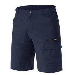 EKLENTSON Kurze Hose Herren Sommer Wandershorts Outdoor Trekking Shorts Männer Schnell Trocknend Cargohose Kurz mit Dehnbund, Navy 32 von EKLENTSON