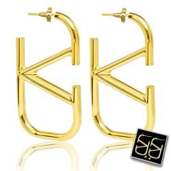 Goldene Ohrringe für Damen: Tropfen, Buchstabe V & Designer-Geometrie – Eleganz für Frauen und Mädchen von EKSED