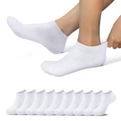 EKSHER Sneaker Socken Damen 35-38 Weiß Kurz Sneakersocken Damen 35-38 10 Paar Lauf Socken Herren Sportsocken Tennissocken Anti Schweiß Atmungsaktive Running Socks Baumwolle Strümpfe von EKSHER