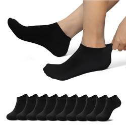 EKSHER Baumwoll Sneaker Socken Herren 47-49 Kurz 10 Paar Sneakersocken Schwarze Kurze Socken Damensocken Laufsocken Sportsocken Tennissocken Anti Schweiß Atmungsaktive Running Socks Strümpfe von EKSHER