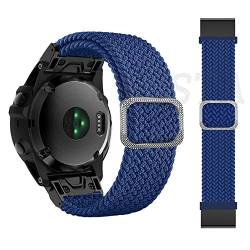 EKSIL Geflochtenes Solo Loop-Armband für Fenix 6 6X Pro 5 5X Plus 7X 7 Smartwatch, Nylon, elastisch, Schnellverschluss-Armband für Garmin Epix, 22mm Fenix 5 5Plus, Achat von EKSIL