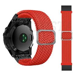 EKSIL Geflochtenes Solo Loop-Armband für Fenix 6 6X Pro 5 5X Plus 7X 7 Smartwatch, Nylon, elastisch, Schnellverschluss-Armband für Garmin Epix, 26mm Fenix 3 3HR, Achat von EKSIL