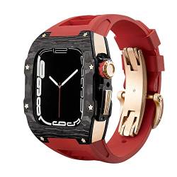 EKSIL Luxuriöse Schutzhülle aus Karbonfaser für Apple Watch Band 8, 45 mm, Serie 7, 6, Edelstahl, für iWatch Serie 5, 4, SE, 44 mm, Modifikationsset, 44mm, Achat von EKSIL