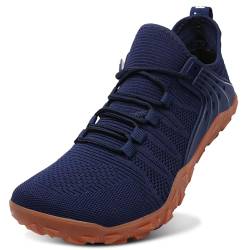 ELAPHURUS Barfußschuhe Herren Minimalistische Traillaufschuhe Herren Outdoor Sport Fitnessschuhe Sneaker,Blau,41 EU von ELAPHURUS