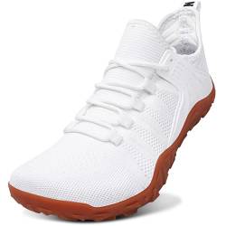 ELAPHURUS Barfußschuhe Herren Minimalistische Traillaufschuhe Herren Outdoor Sport Fitnessschuhe Sneaker,Weiß,40 EU von ELAPHURUS