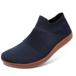 ELAPHURUS Damen Herren Barfußschuhe Unisex Breite Atmungsaktiv Schuhe Barfusslaufschuhe Leicht Casual Walkingschuhe,Blau,43 EU von ELAPHURUS