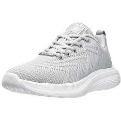 ELAPHURUS Damen Sneaker Atmungsaktiv Hallenturnschuhe Leicht Fitnessschuhe Walking Sportschuhe,Grau,39 EU von ELAPHURUS