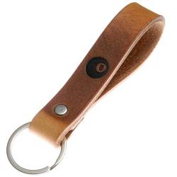 ELBERCRAFT® Schlüsselanhänger Leder Billardkugel 8 Geschenk für Frauen oder Männer pflanzlich gegerbt braun mit gravur gold 12 cm made in Germany Leather Keychain von ELBERCRAFT