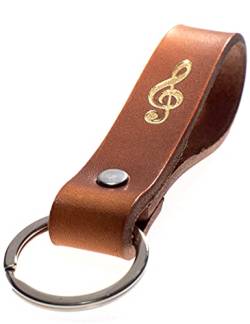 ELBERCRAFT Schlüsselanhänger Leder Notenschlüssel das kleine Geschenk zum Geburtstag für deinen Lieblingsmenschen Frau oder Mann mit Liebe in Deutschland gefertigt von ELBERCRAFT