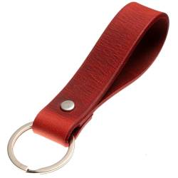 ELBERCRAFT Schlüsselanhänger Leder pur ohne Logo das kleine Geschenk zum Geburtstag für Lieblingsmenschen Frauen oder Männer Handmade in Germany Schlüsselband rot von ELBERCRAFT