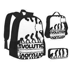 ELBULL Mädchen Tanz Schmetterling Schulrucksack Jungen Mädchen Schule Büchertasche Set Schüler Rucksack mit Lunchbox und Federmäppchen, Bodybuilding Evolution, Einheitsgröße, Reiserucksäcke von ELBULL