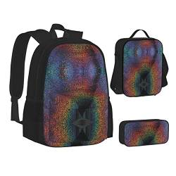 ELBULL Mädchen Tanz Schmetterling Schulrucksack Jungen Mädchen Schule Büchertasche Set Schüler Rucksack mit Lunchbox und Federmäppchen, Holografische Träume., Einheitsgröße, Reiserucksäcke von ELBULL