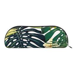 ELBULL Tropische Sommer Hawaii-Blume Palmblätter Federmäppchen Ledertasche Stifthalter Stifthalter Schreibwaren von ELBULL